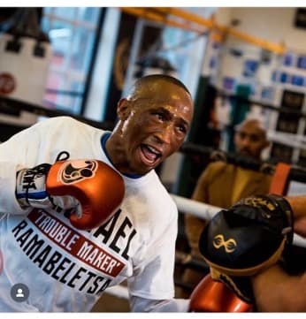 Michael Ramabeletsa training